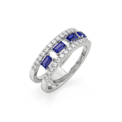 Blue Sapphire Soiree - Lab Diamond Fashion Ring