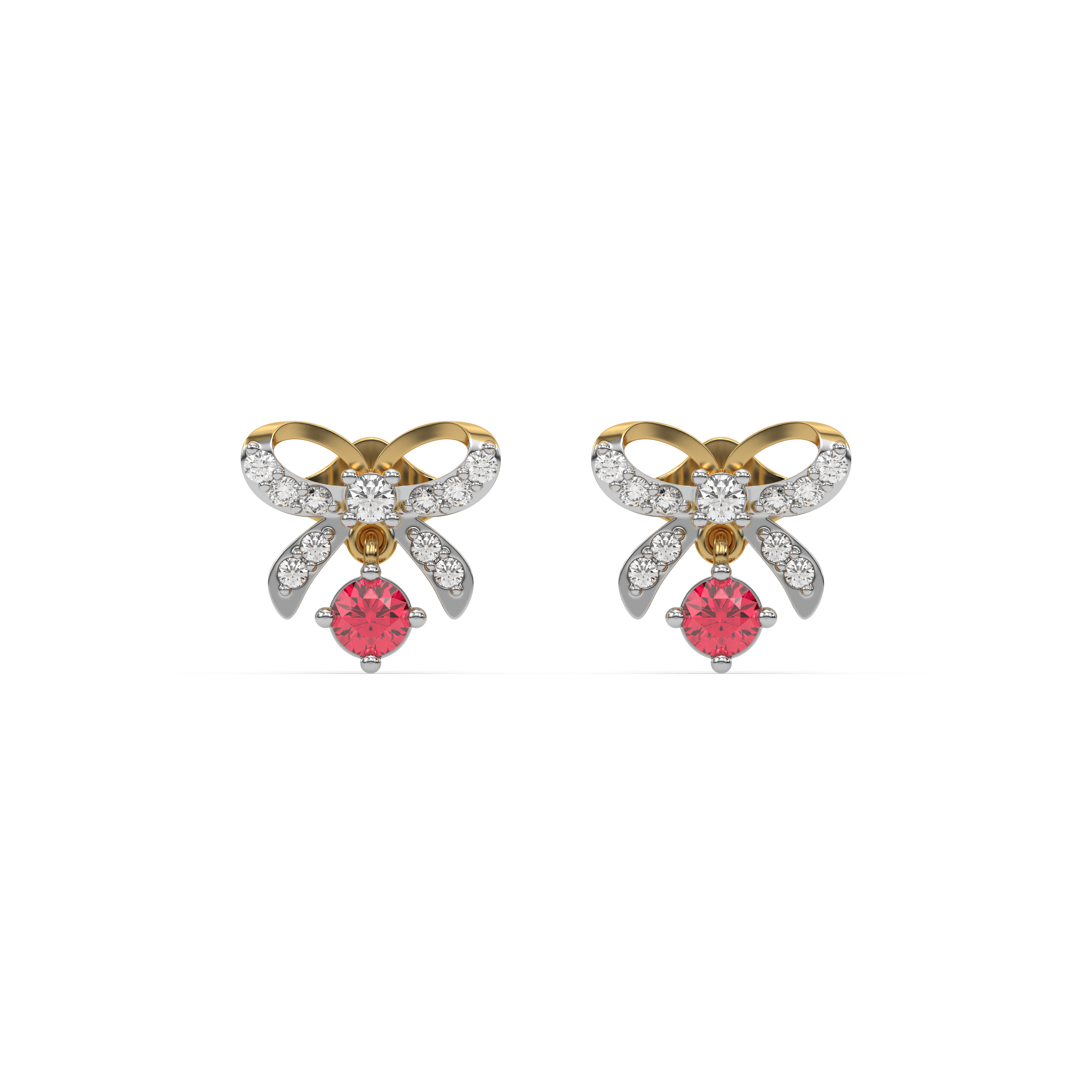 Bow Knot - Lab Diamond Stud Earrings