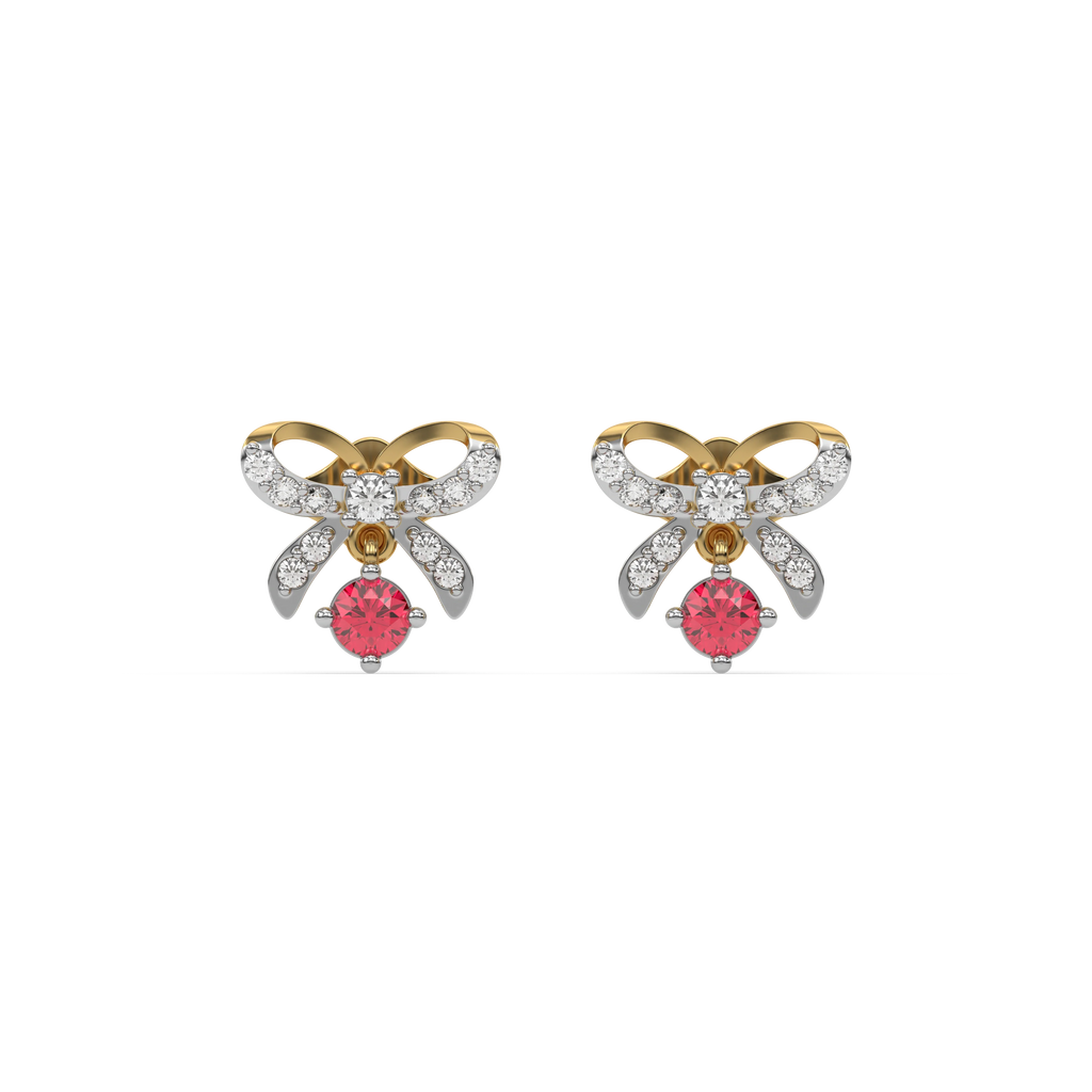 Bow Knot - Lab Diamond Stud Earrings