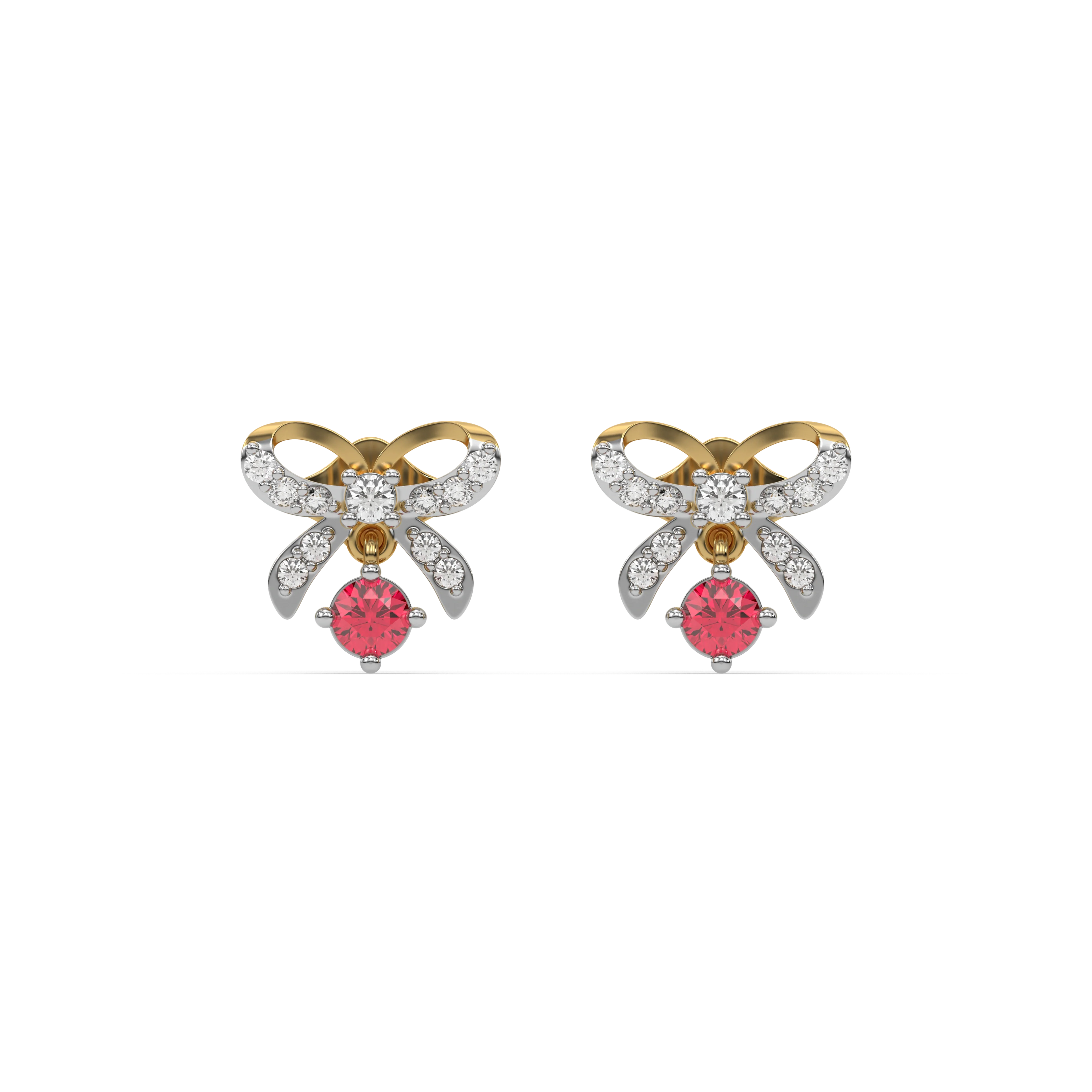 Bow Knot - Lab Diamond Stud Earrings