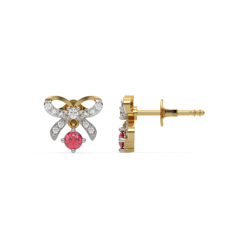 Bow Knot - Lab Diamond Stud Earrings