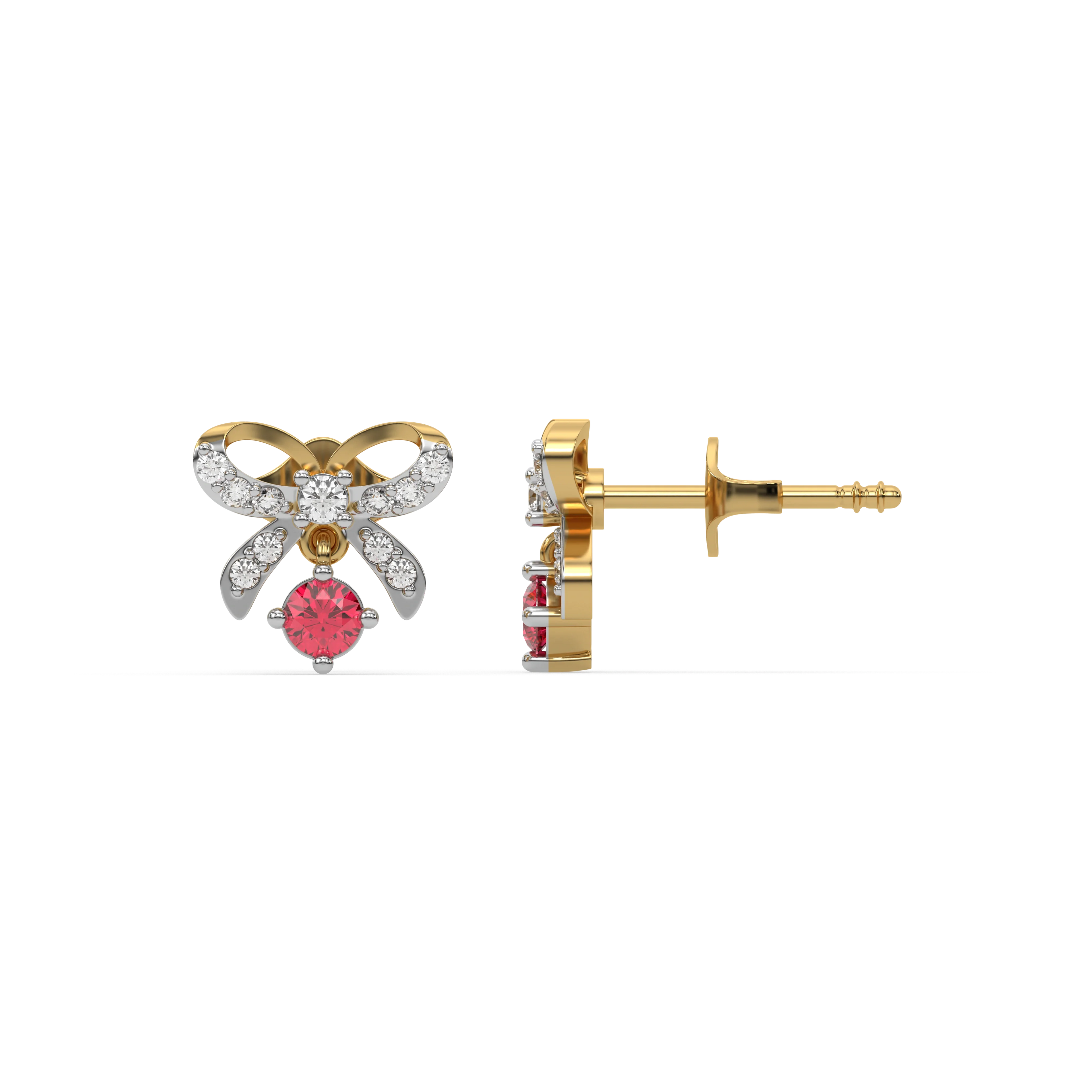 Bow Knot - Lab Diamond Stud Earrings