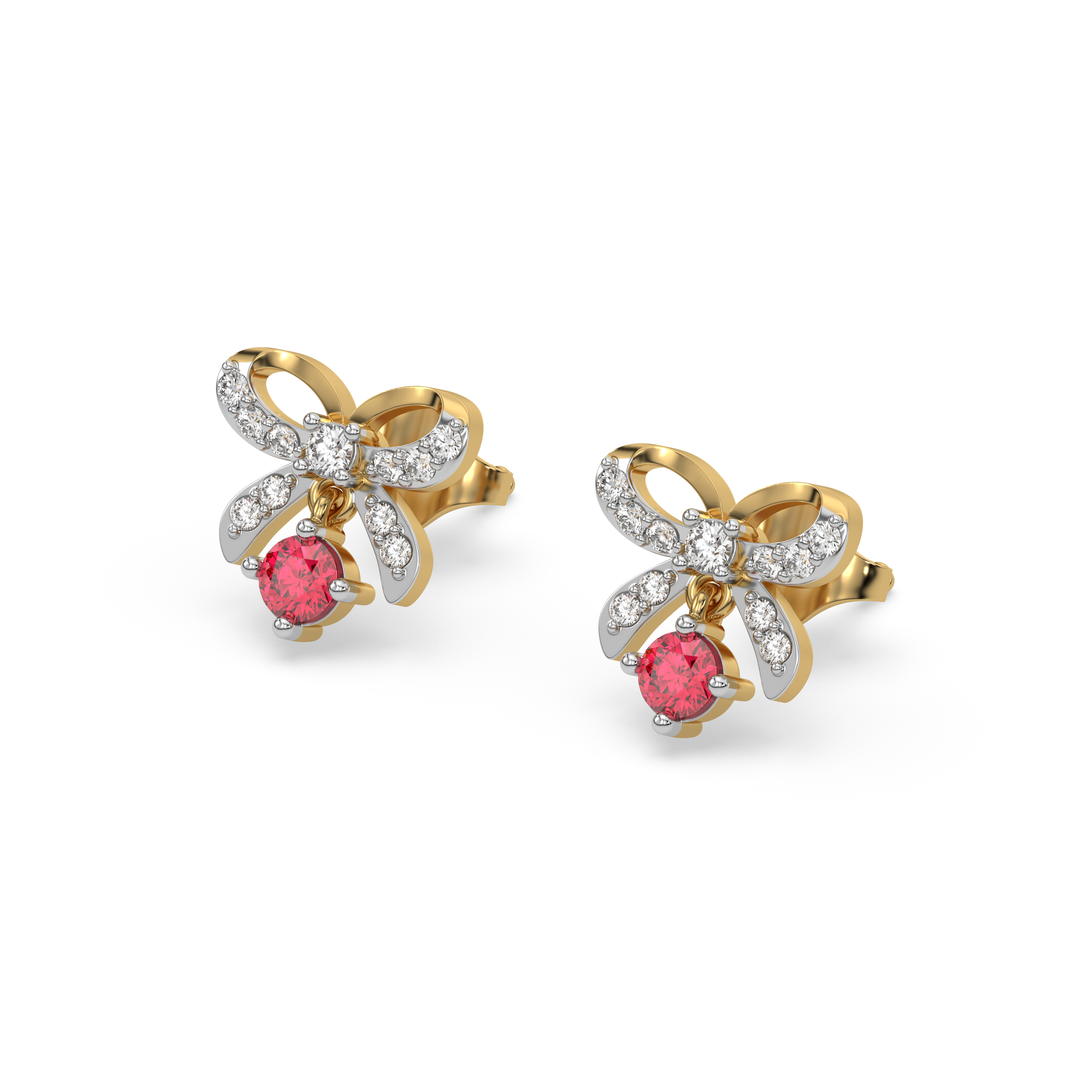 Bow Knot - Lab Diamond Stud Earrings