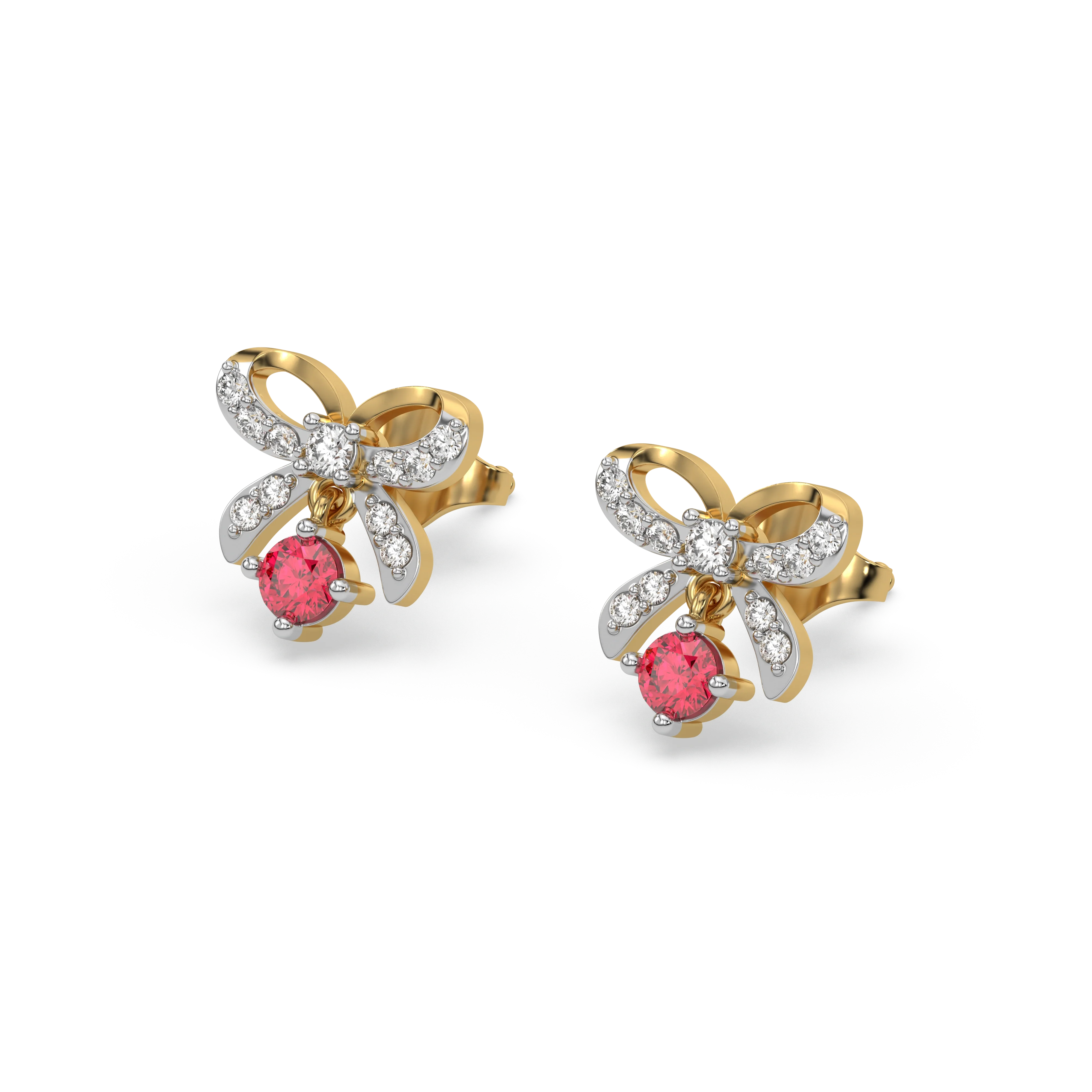 Bow Knot - Lab Diamond Stud Earrings Secondary image