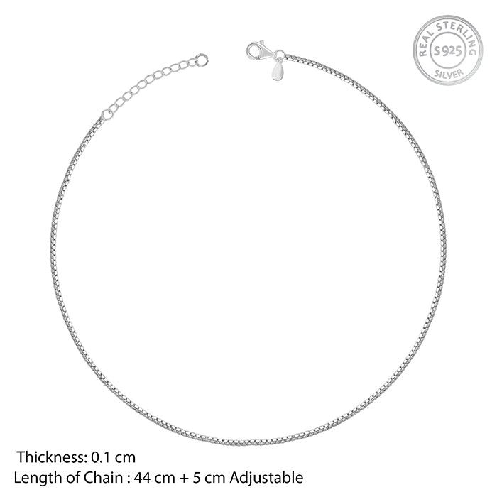 Silver Soft Starlit Box Chain