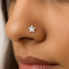 925 Silver Star Crystal Nosepin – South Screw Type