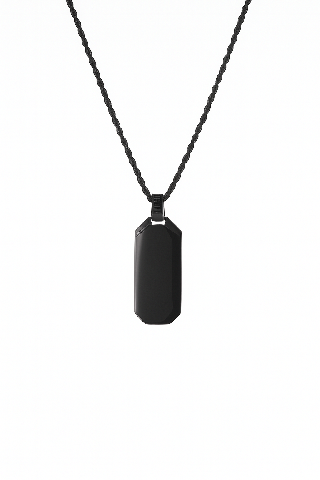 Onyx Shield Pendant Necklace