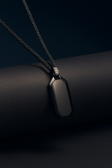 Onyx Shield Pendant Necklace