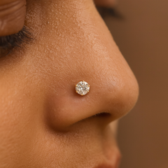 Radiant Spark™ Silver Crystal Nose Stud