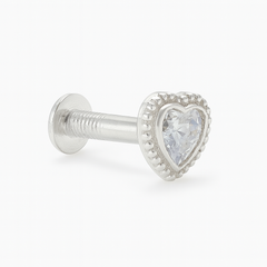 HeartGlow™ Silver Crystal Nose Stud