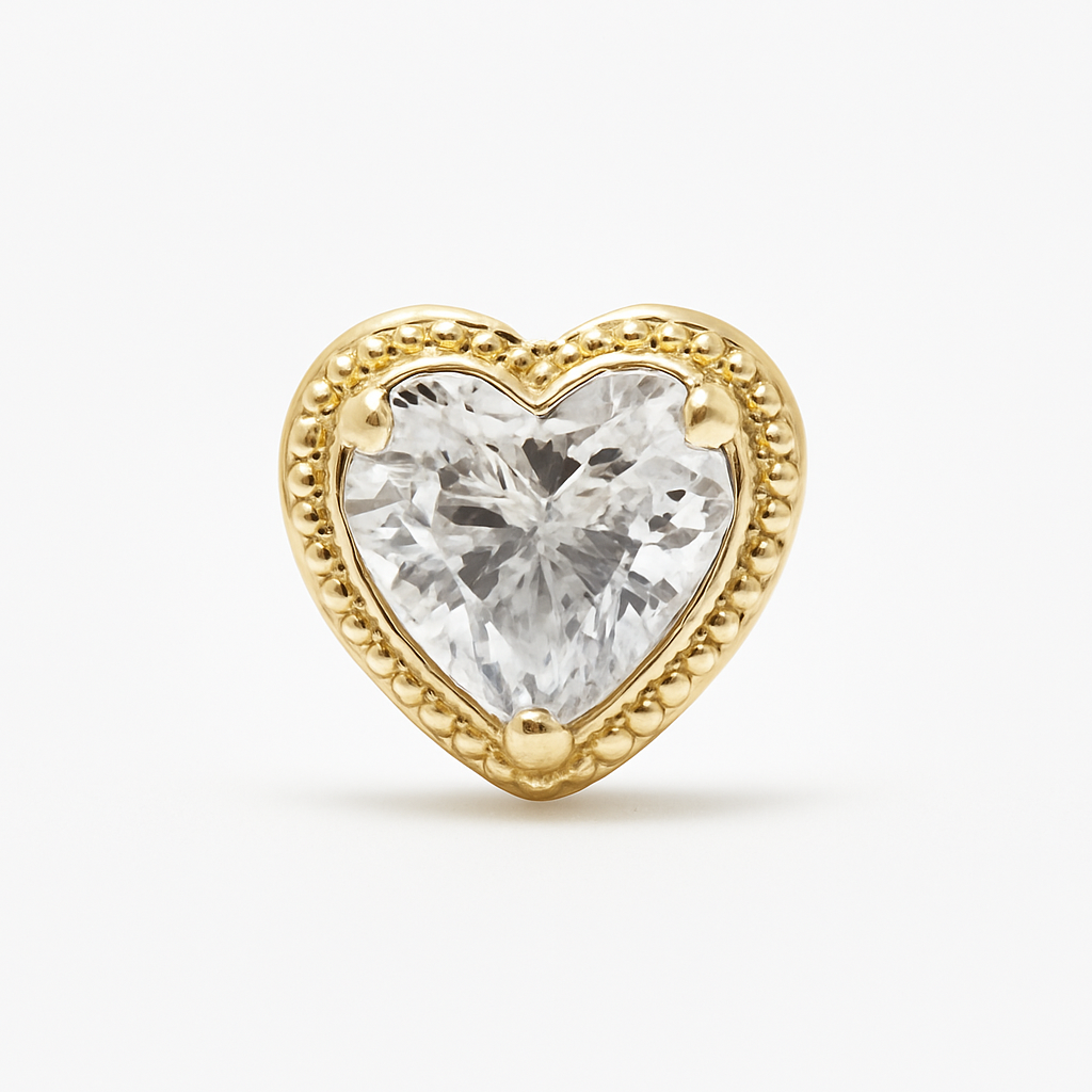 HeartGlow™ Silver Crystal Nose Stud