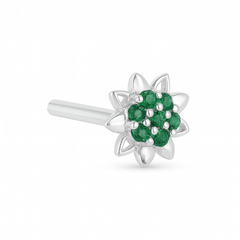 Ruby Blossom Silver Screw Nose Stud