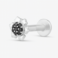 Ruby Blossom Silver Screw Nose Stud