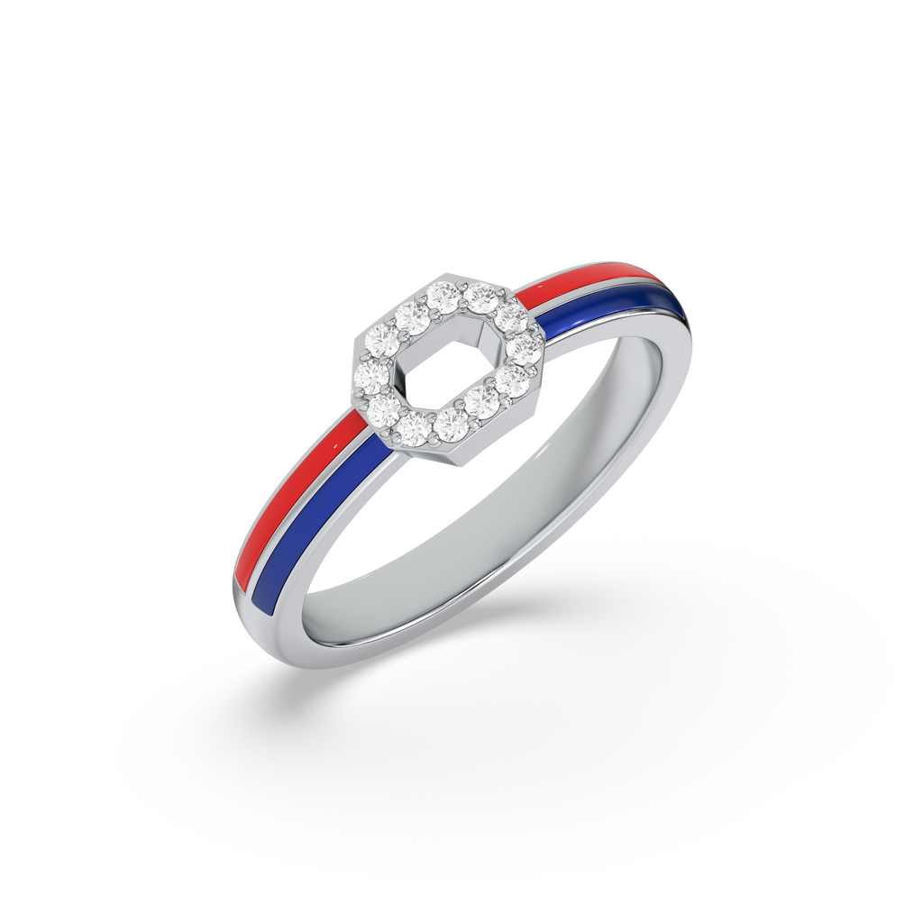 The Chrome Fusion - Lab Diamond Fashion Silver Ring