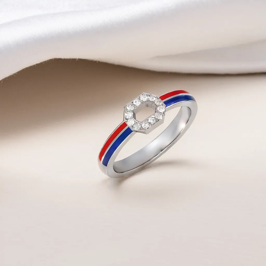 The Chrome Fusion - Lab Diamond Fashion Silver Ring Main image