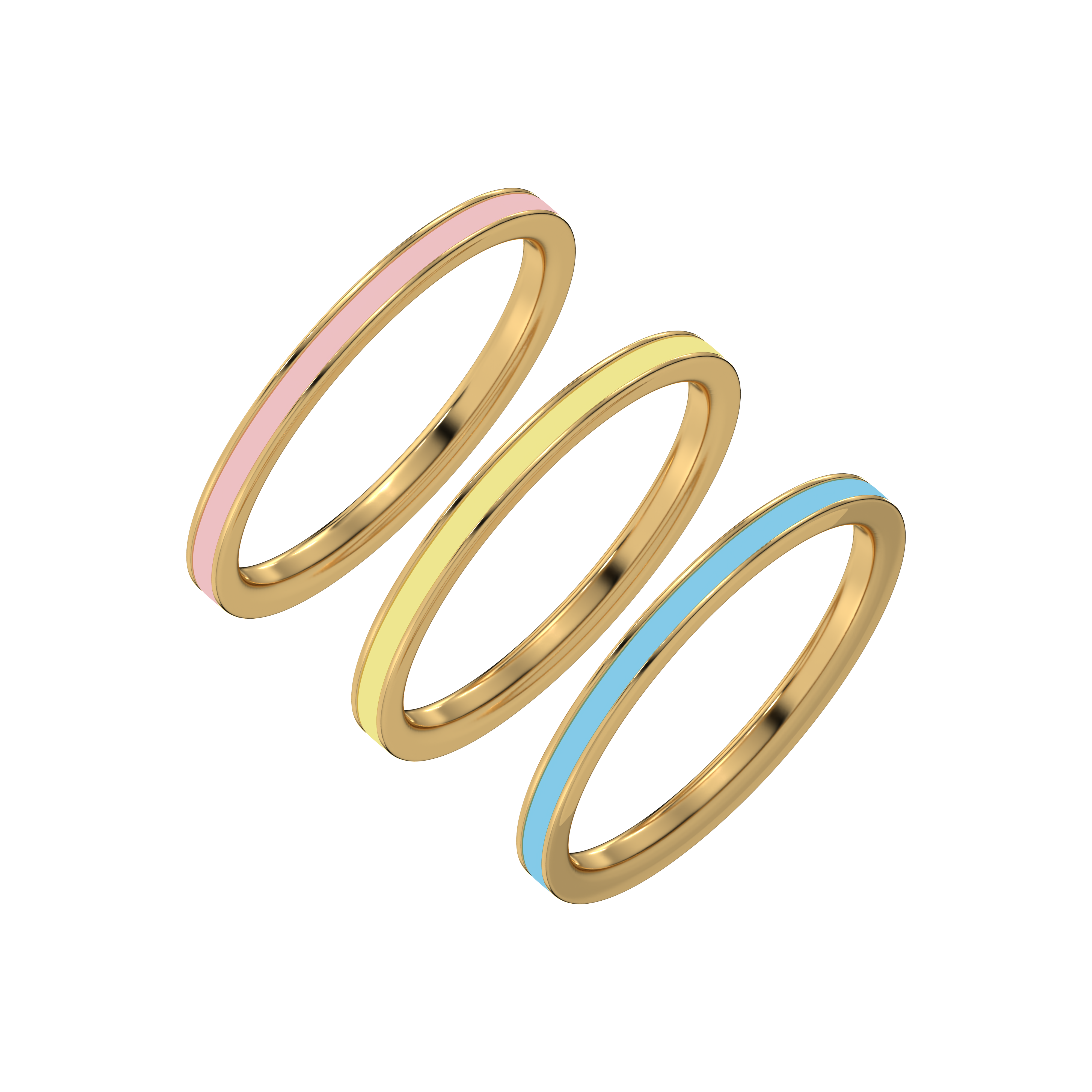Color Splash - 18kt Gold Vermeil Stack Ring Secondary image