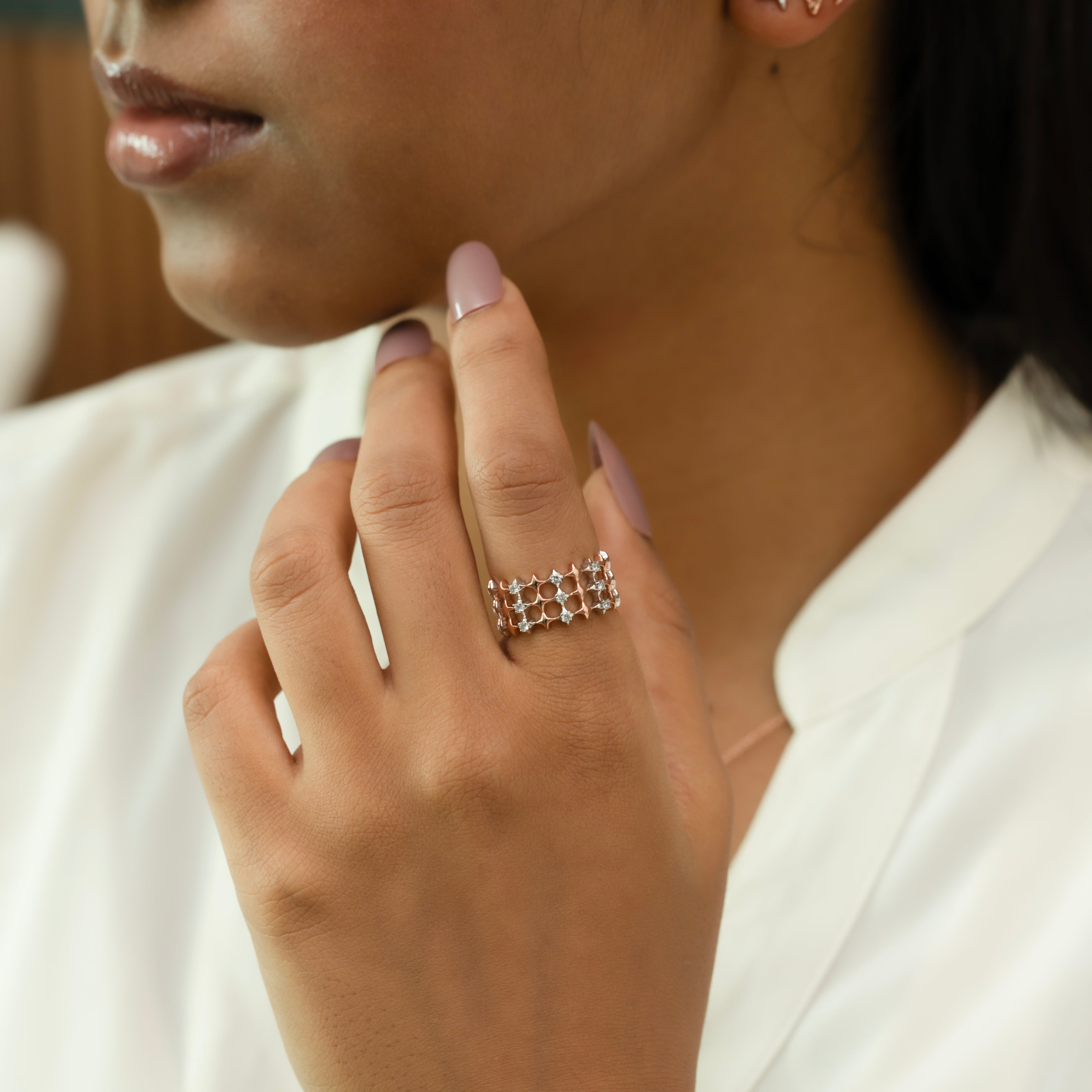 Cosmic Band - Lab Diamond Cocktail Ring Secondary image