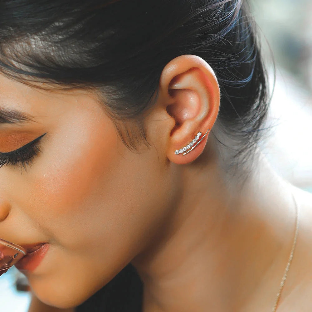 "Dare to Sparkle" Ear Cuff - Lab Diamond Earrings Secondary image