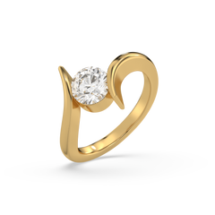 Curved Elegance - Lab Diamond Solitaire Ring