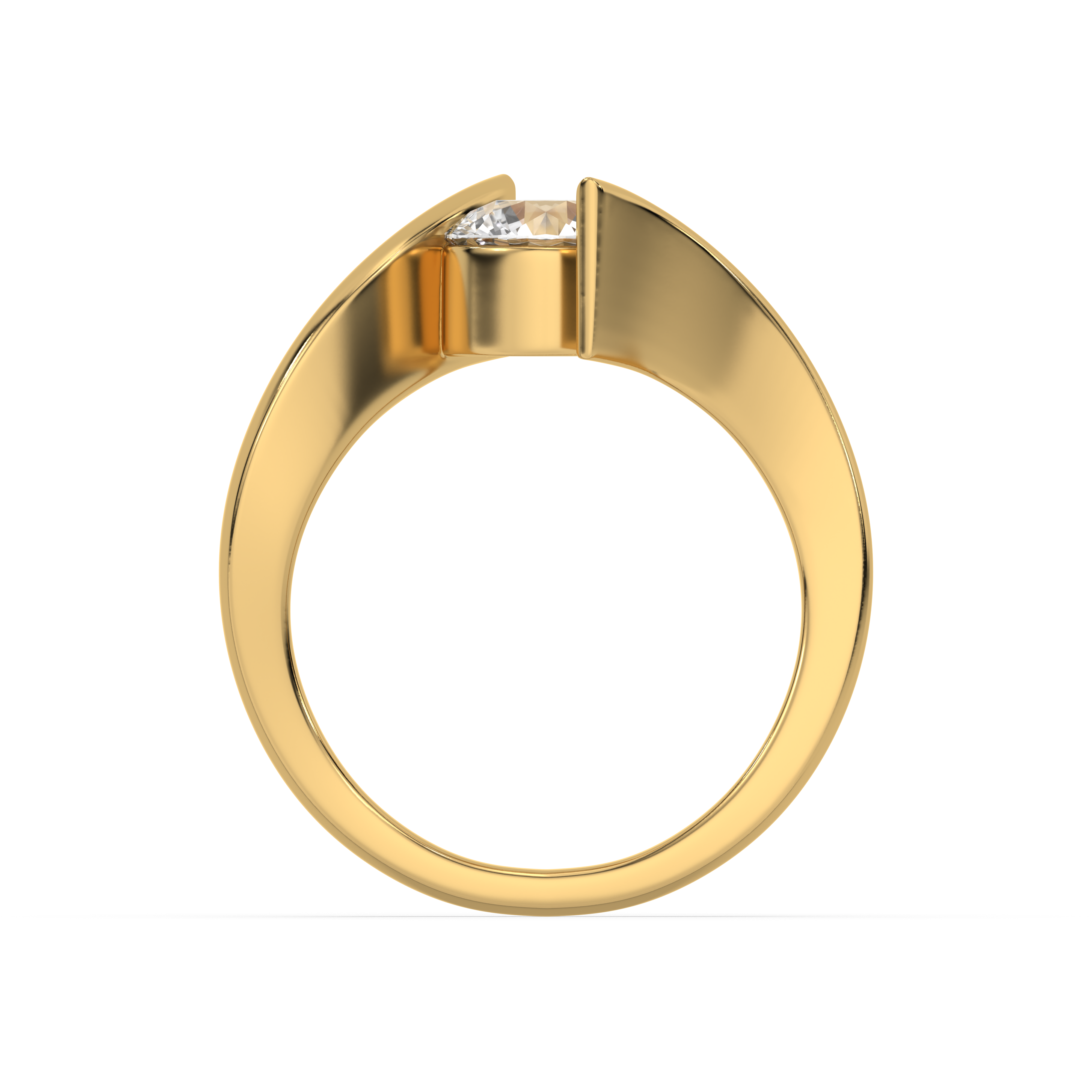 Curved Elegance - Lab Diamond Solitaire Ring