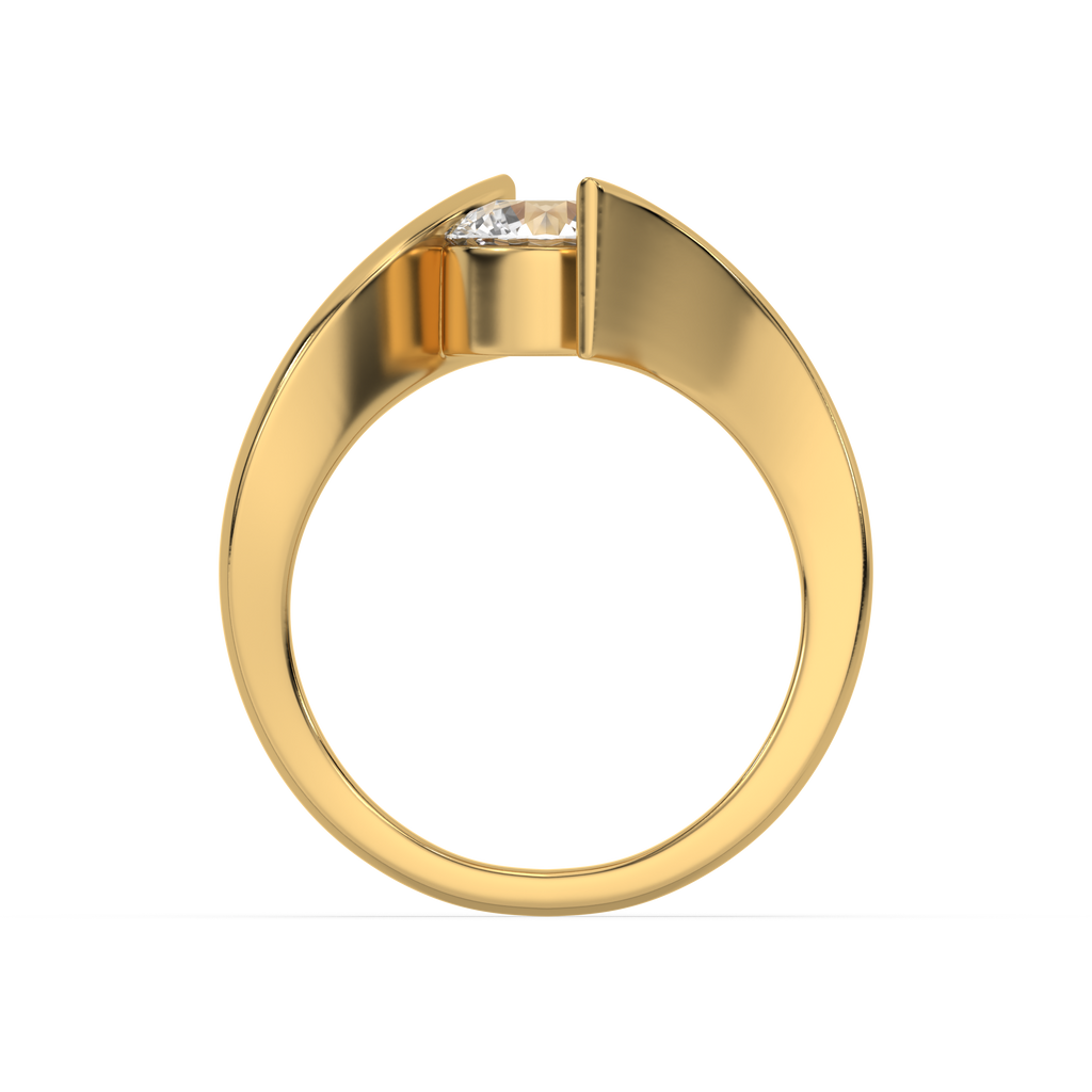 Curved Elegance - Lab Diamond Solitaire Ring