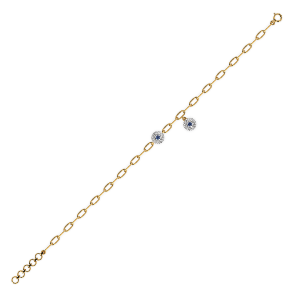 Evil Eye - Lab Diamond Charm Bracelet