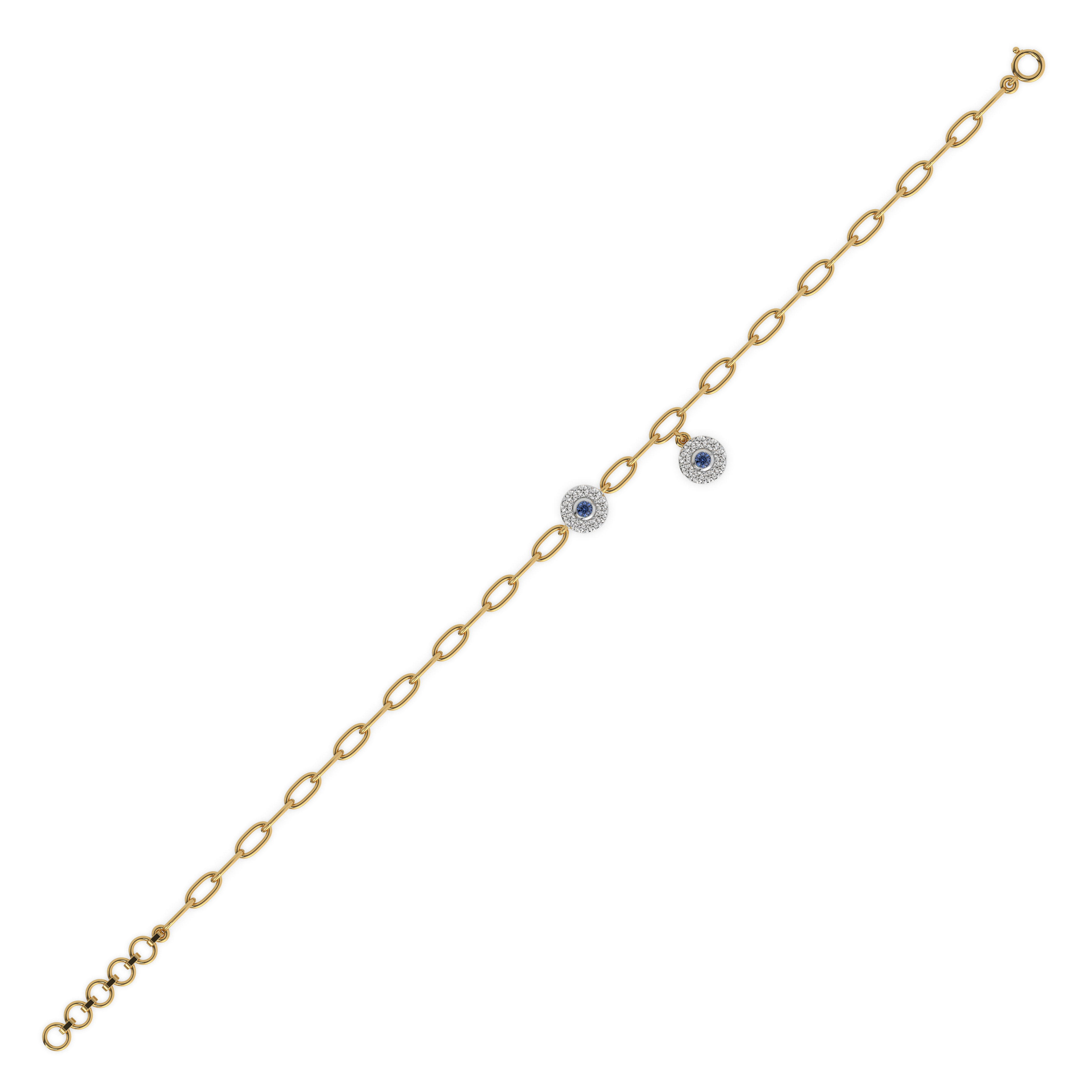 Evil Eye - Lab Diamond Charm Bracelet