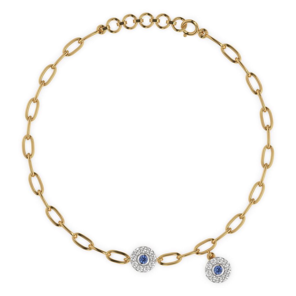 Evil Eye - Lab Diamond Charm Bracelet