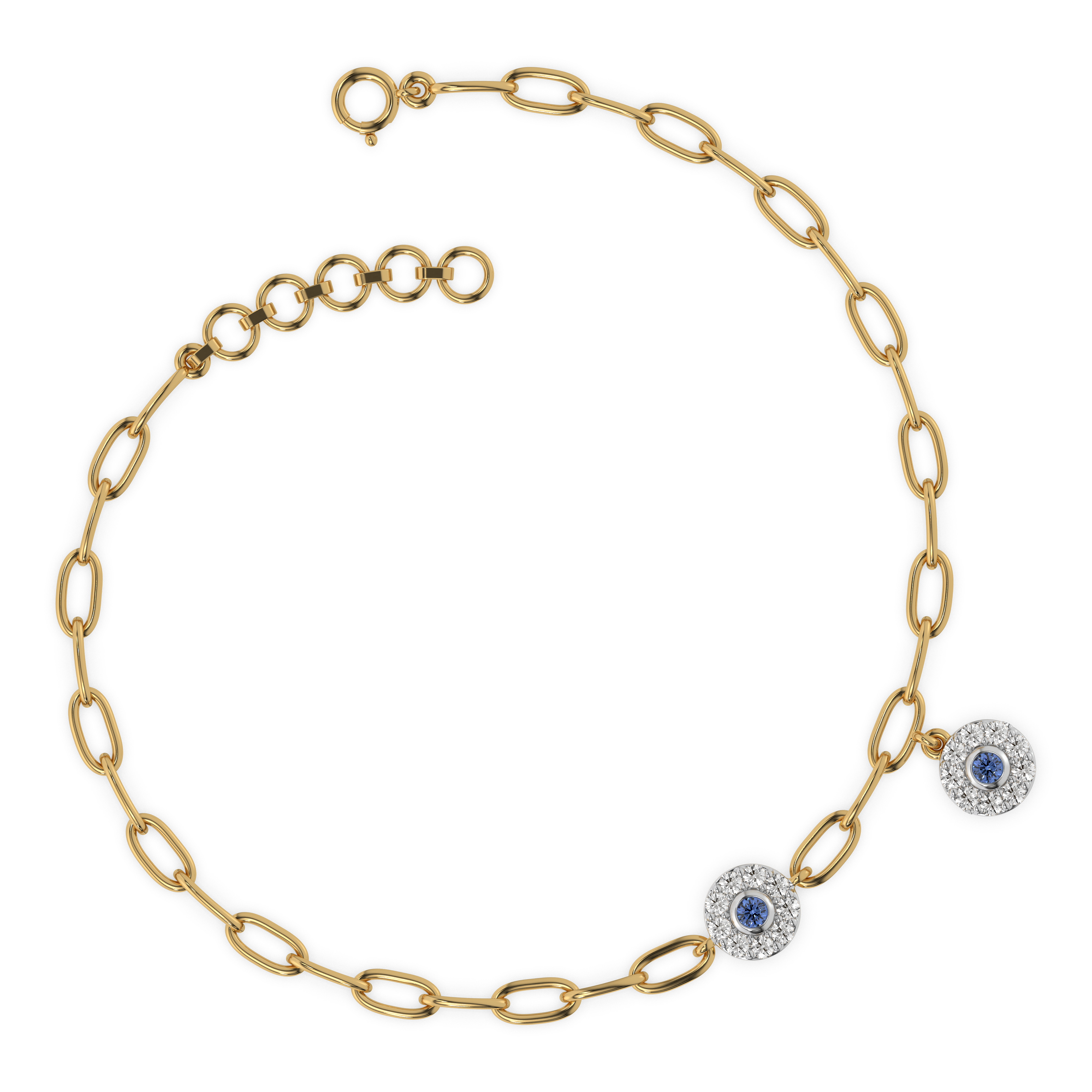 Evil Eye Elixir - Lab Diamond Charm Bracelet