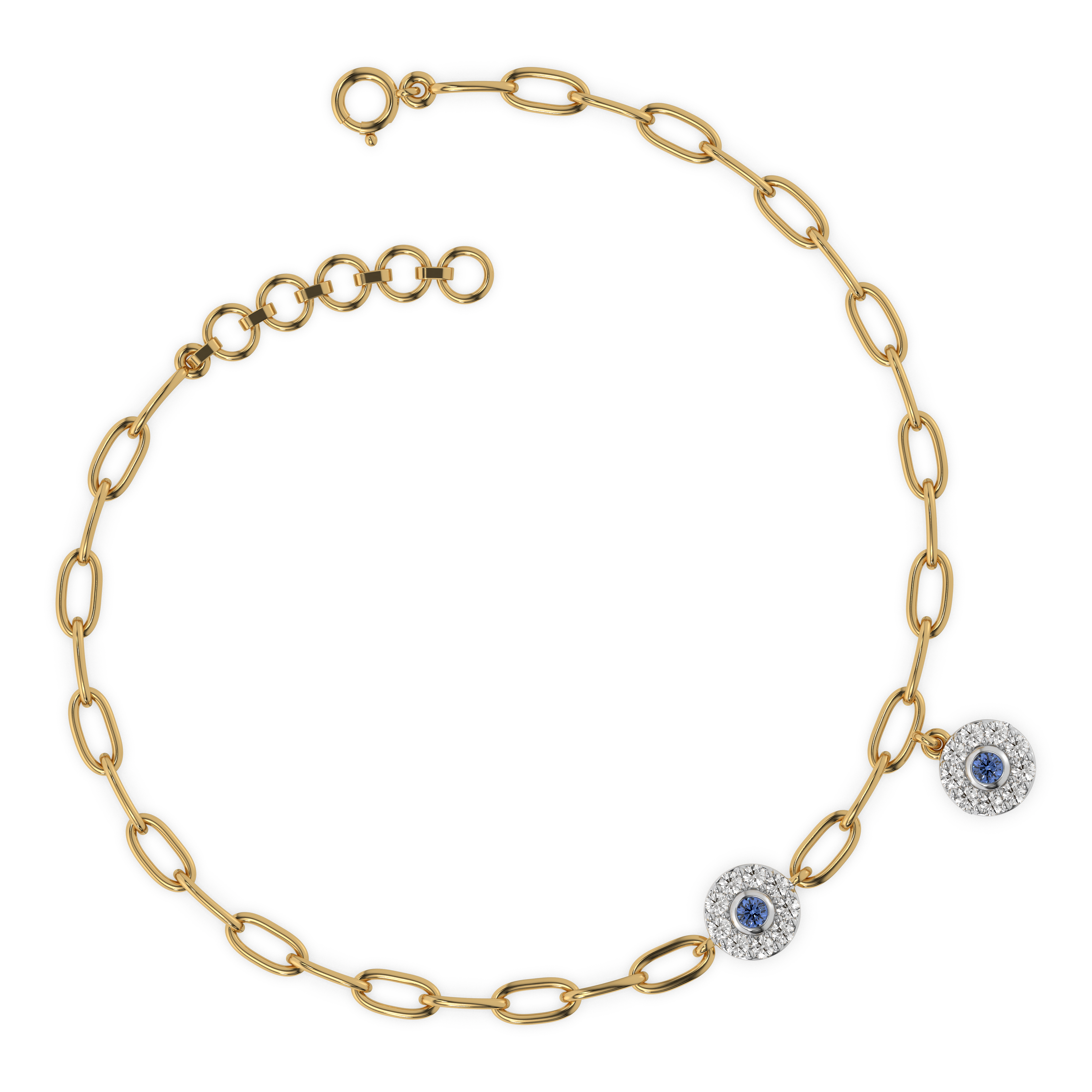 Evil Eye - Lab Diamond Charm Bracelet