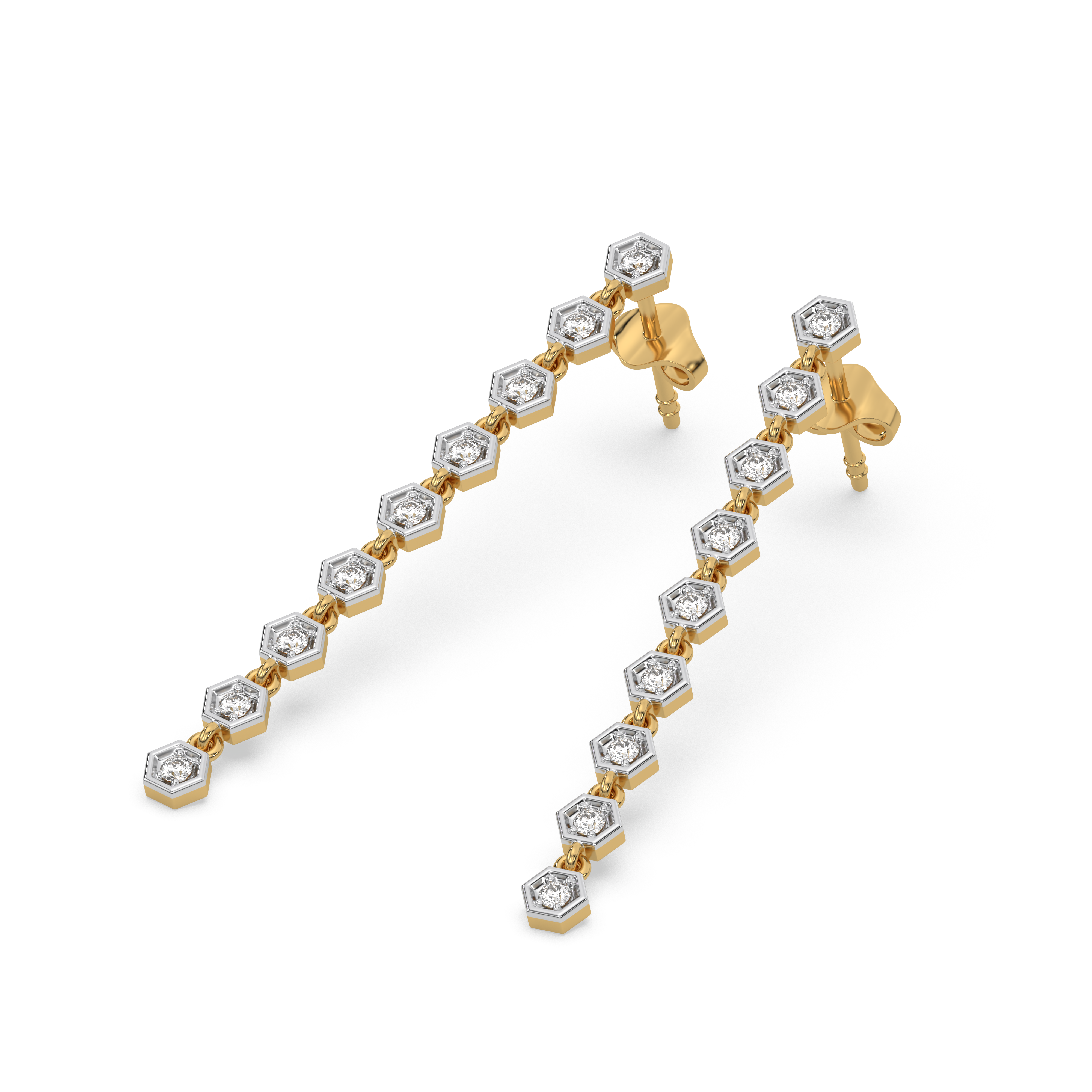 Lustrous Bezel - Lab Diamond Drop Earrings