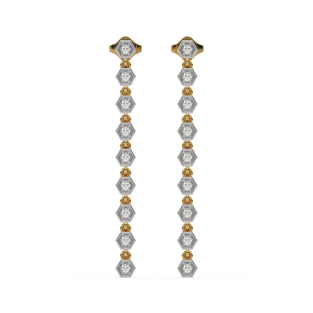 Lustrous Bezel - Lab Diamond Drop Earrings