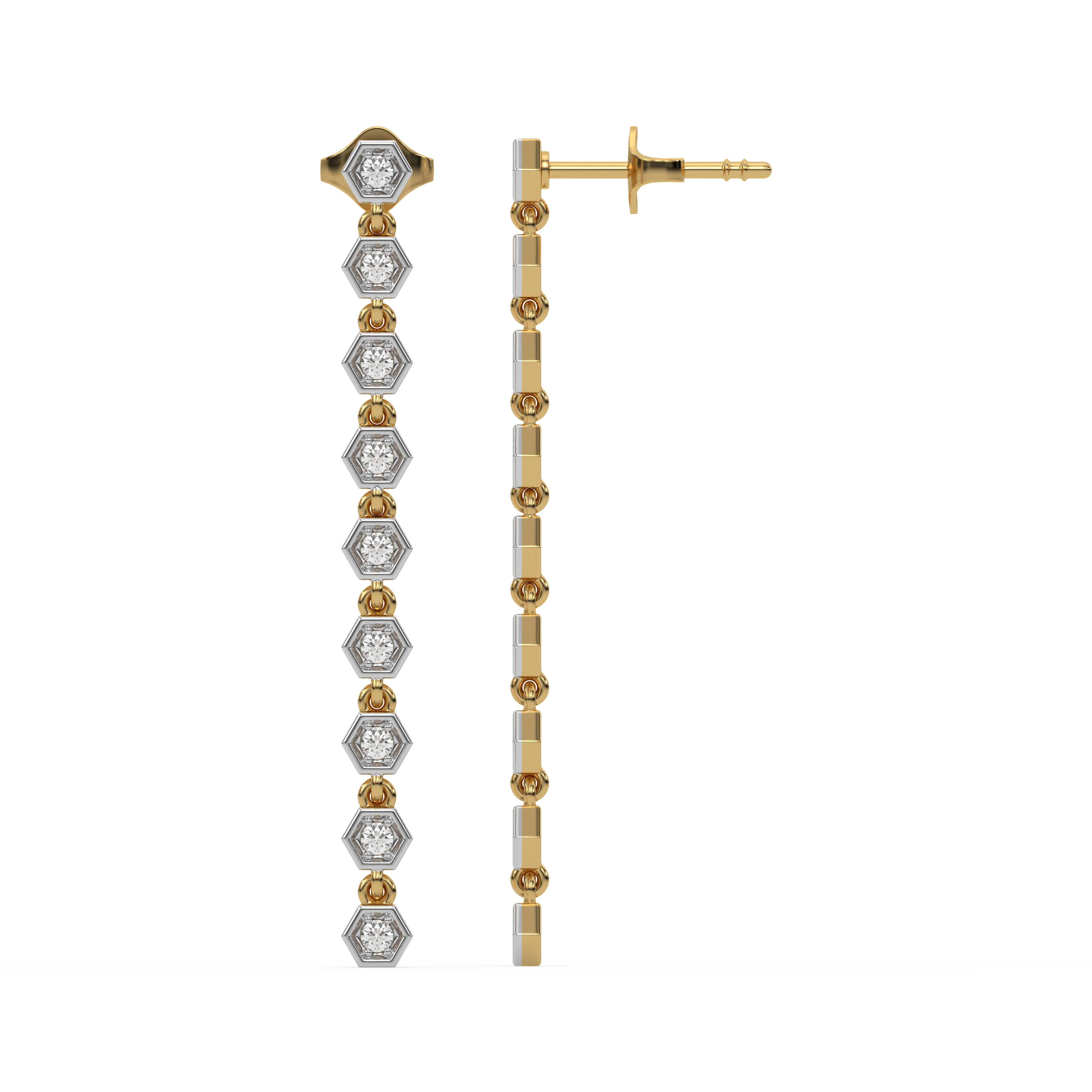 Lustrous Bezel - Lab Diamond Drop Earrings