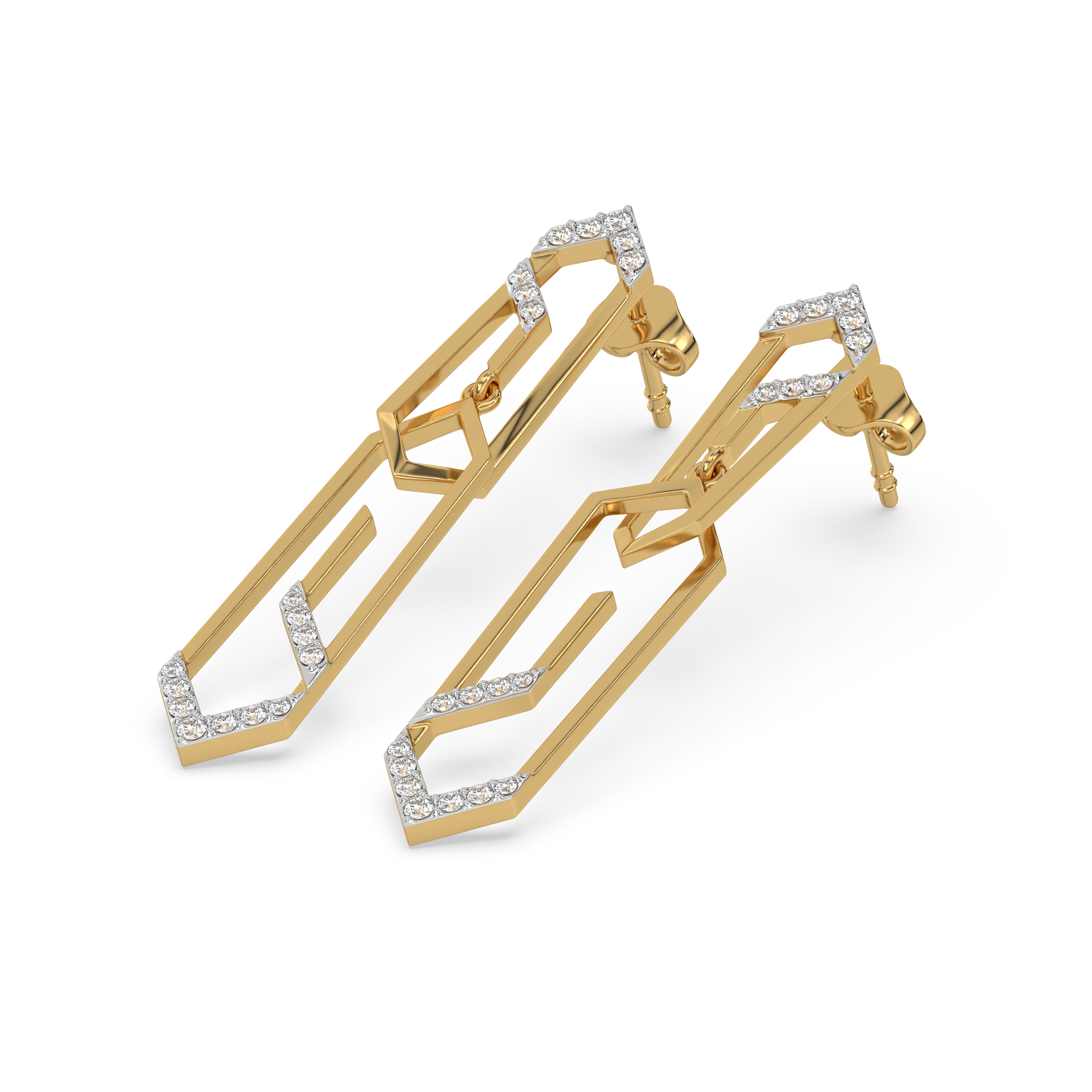 Groove Rhythm - Lab Diamond Drop Earrings