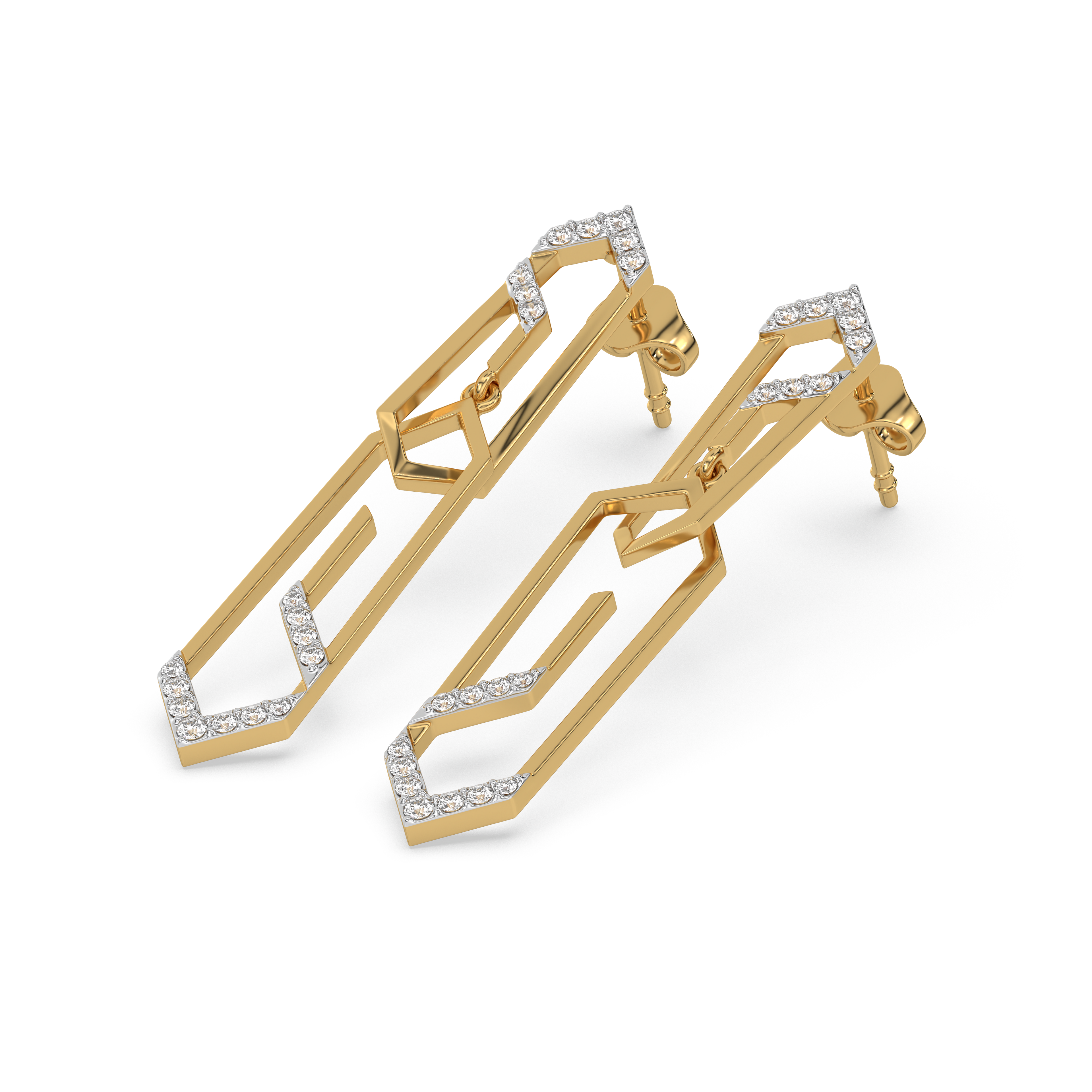 Groove Rhythm - Lab Diamond Drop Earrings