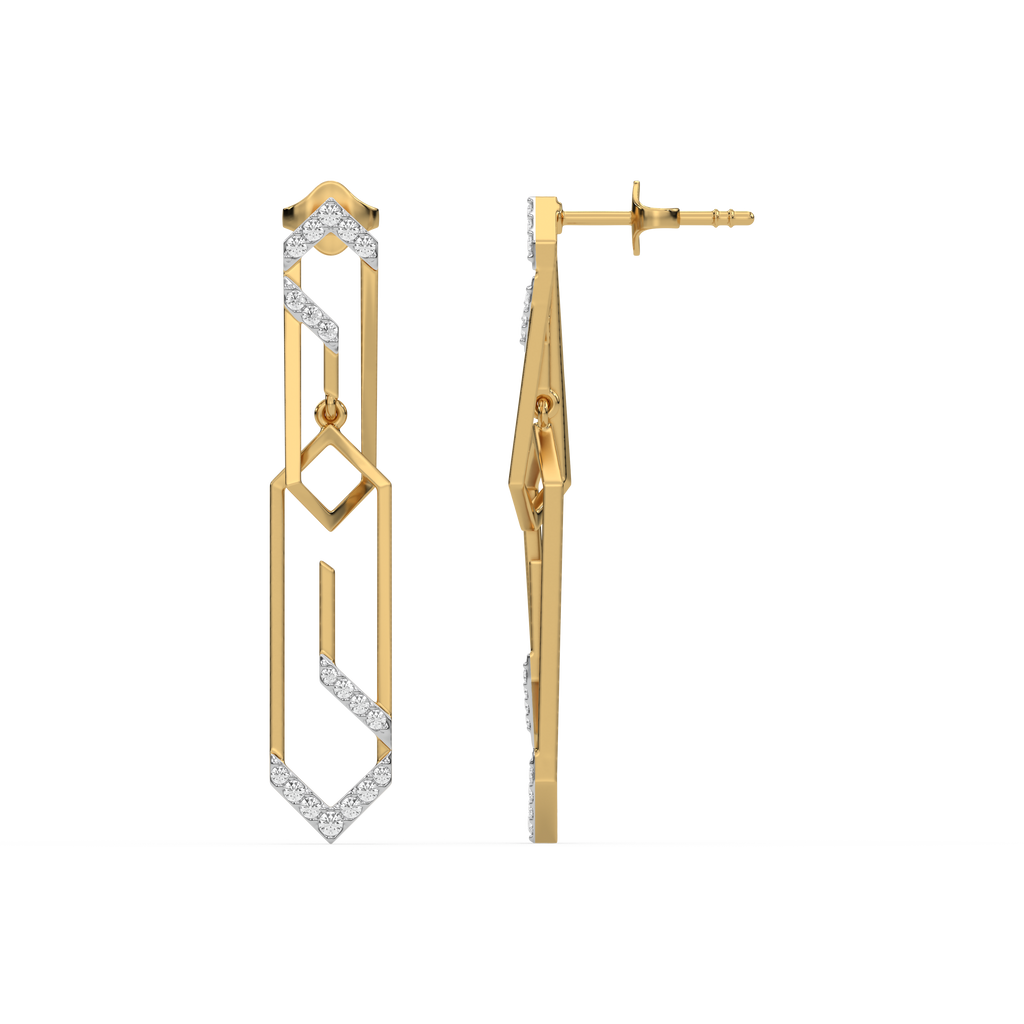 Groove Rhythm - Lab Diamond Drop Earrings