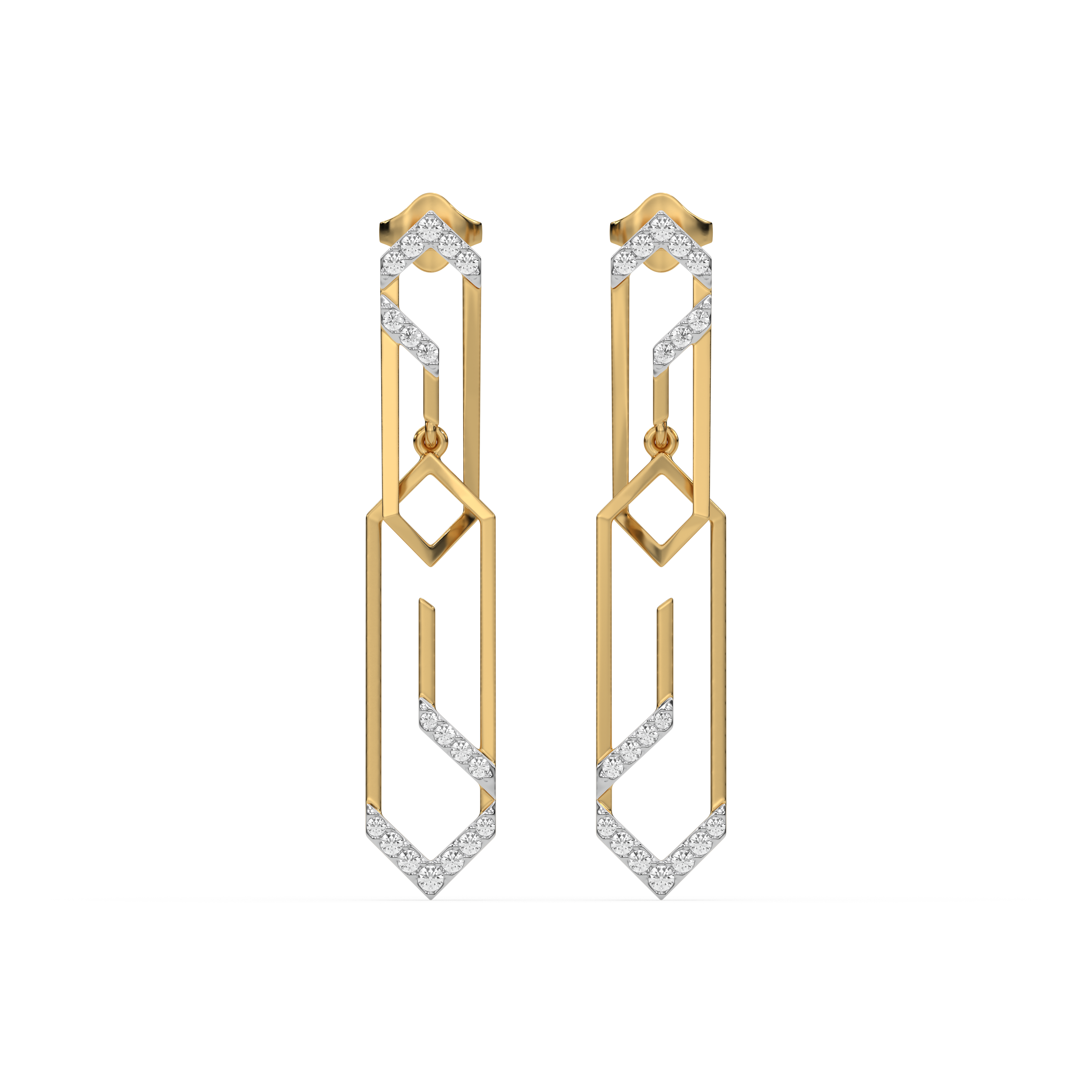 Groove Rhythm - Lab Diamond Drop Earrings