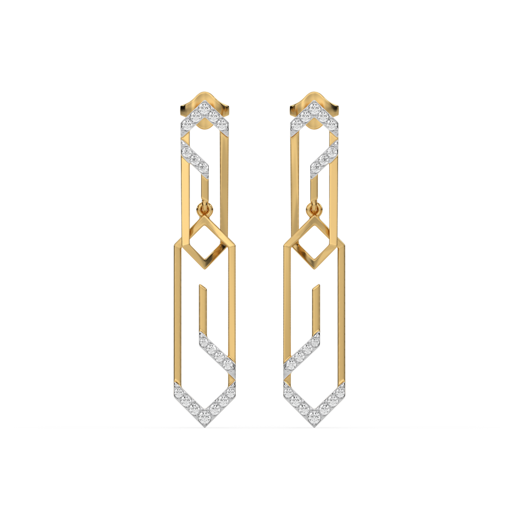 Groove Rhythm - Lab Diamond Drop Earrings