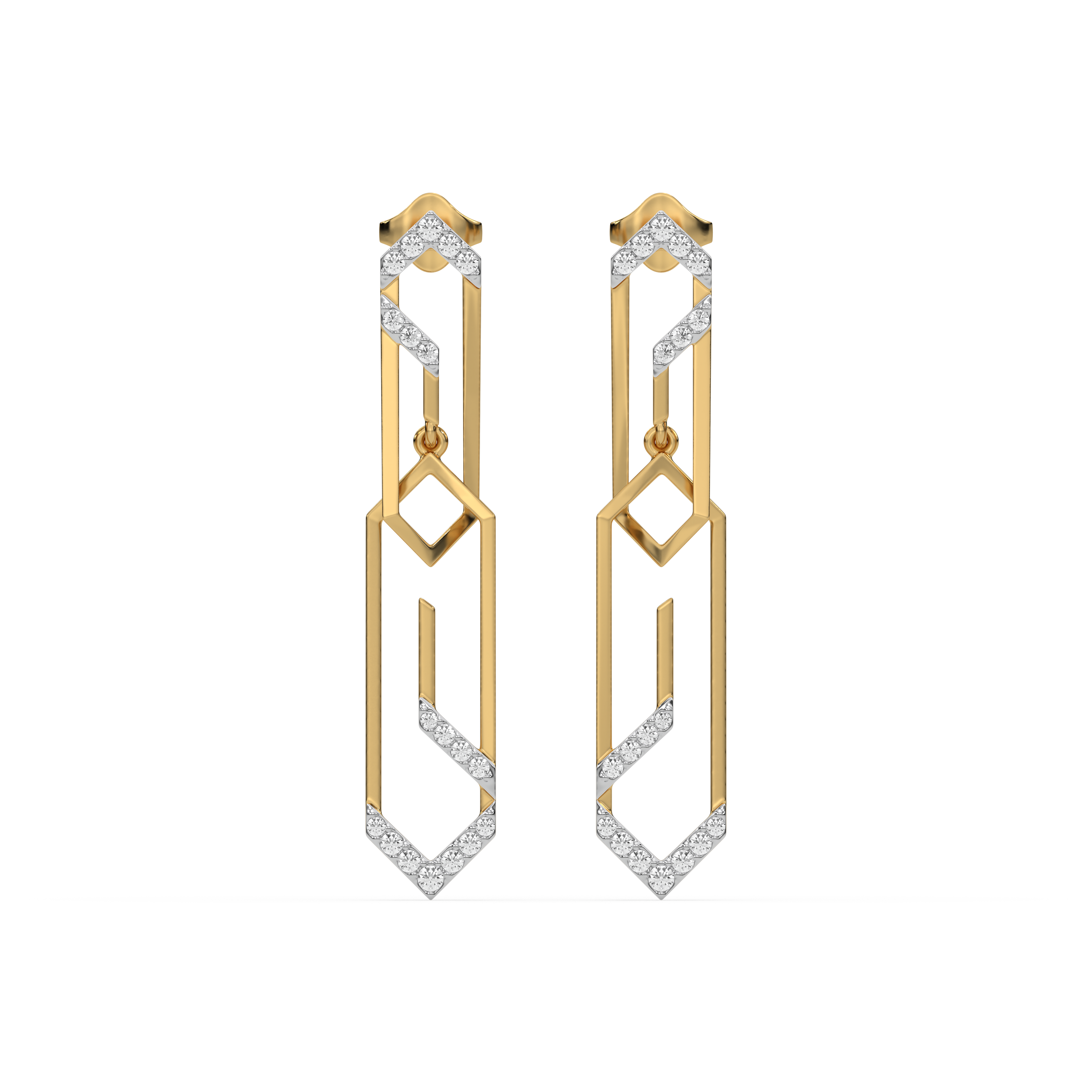 Groove Rhythm - Lab Diamond Drop Earrings