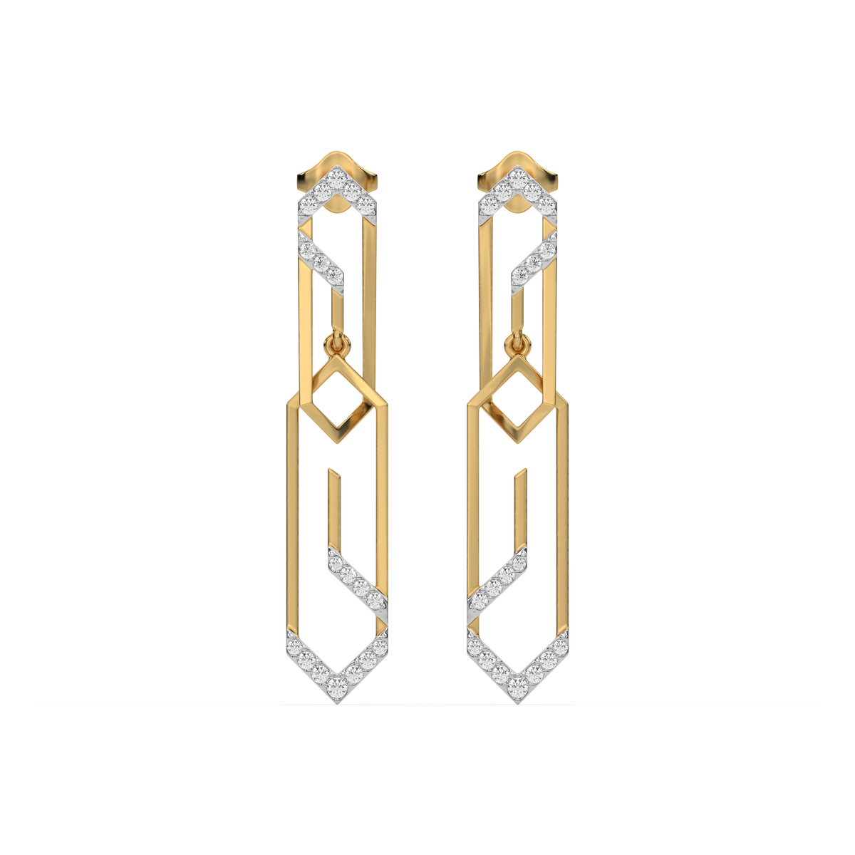 Groove Rhythm - Lab Diamond Drop Earrings