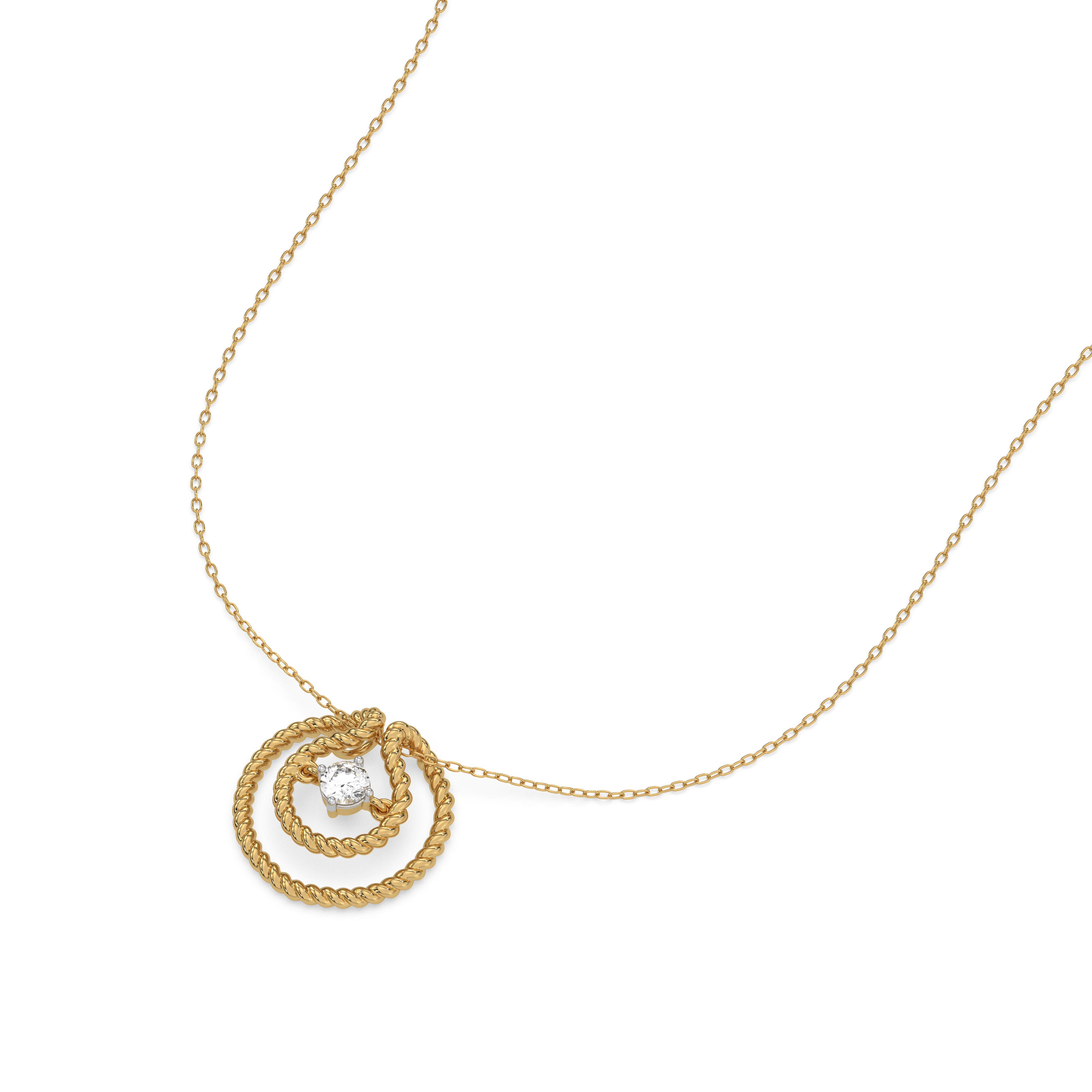 Twist of Fate - Lab Diamond Solitaire Necklace Secondary image
