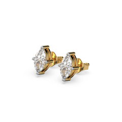 Astra Marquise - Pure Gold Lab Diamond Solitaire Stud Earrings