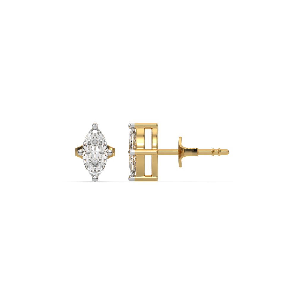 Astra Marquise - Pure Gold Lab Diamond Solitaire Stud Earrings