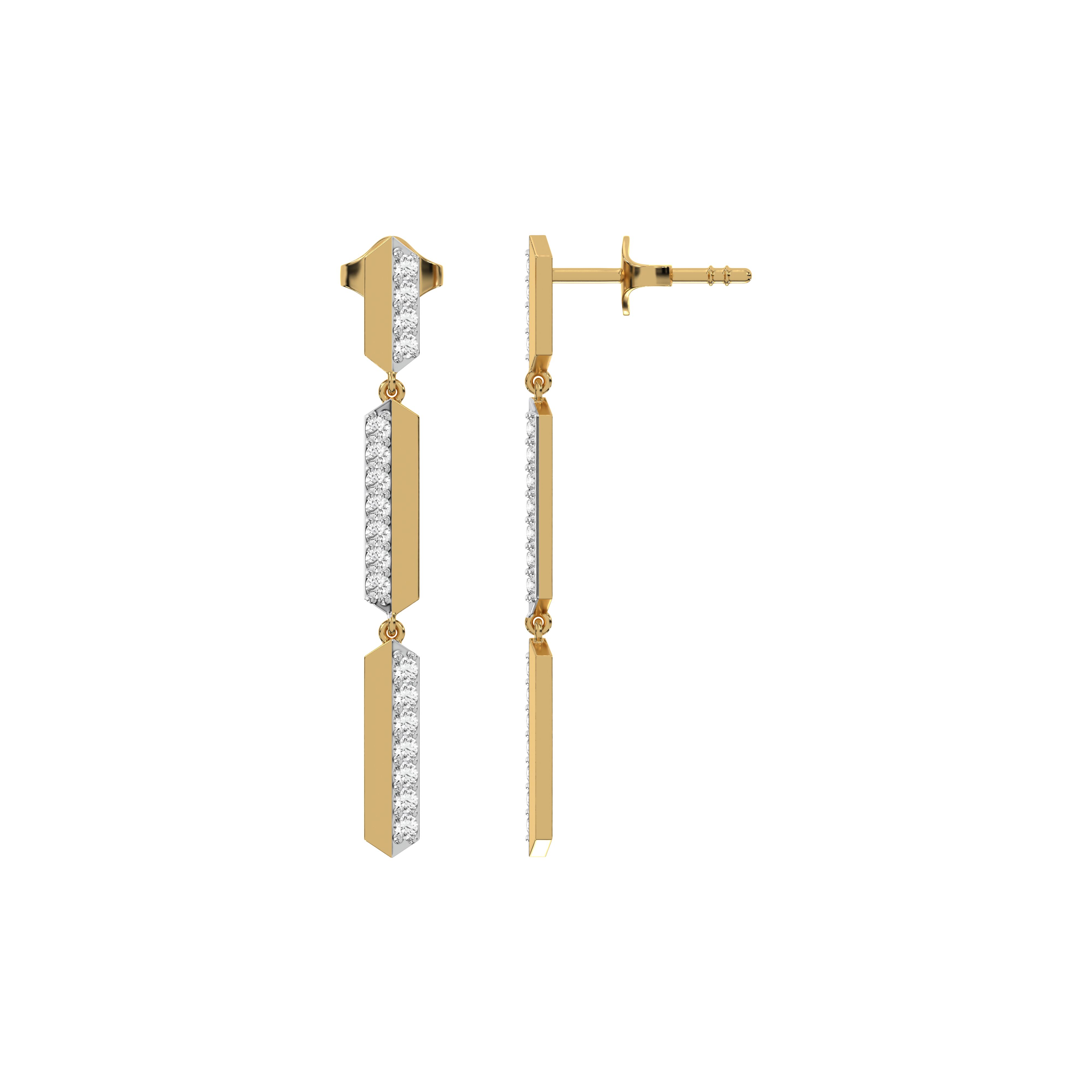 Power Play Drops - Lab Diamond Earrings Secondary image