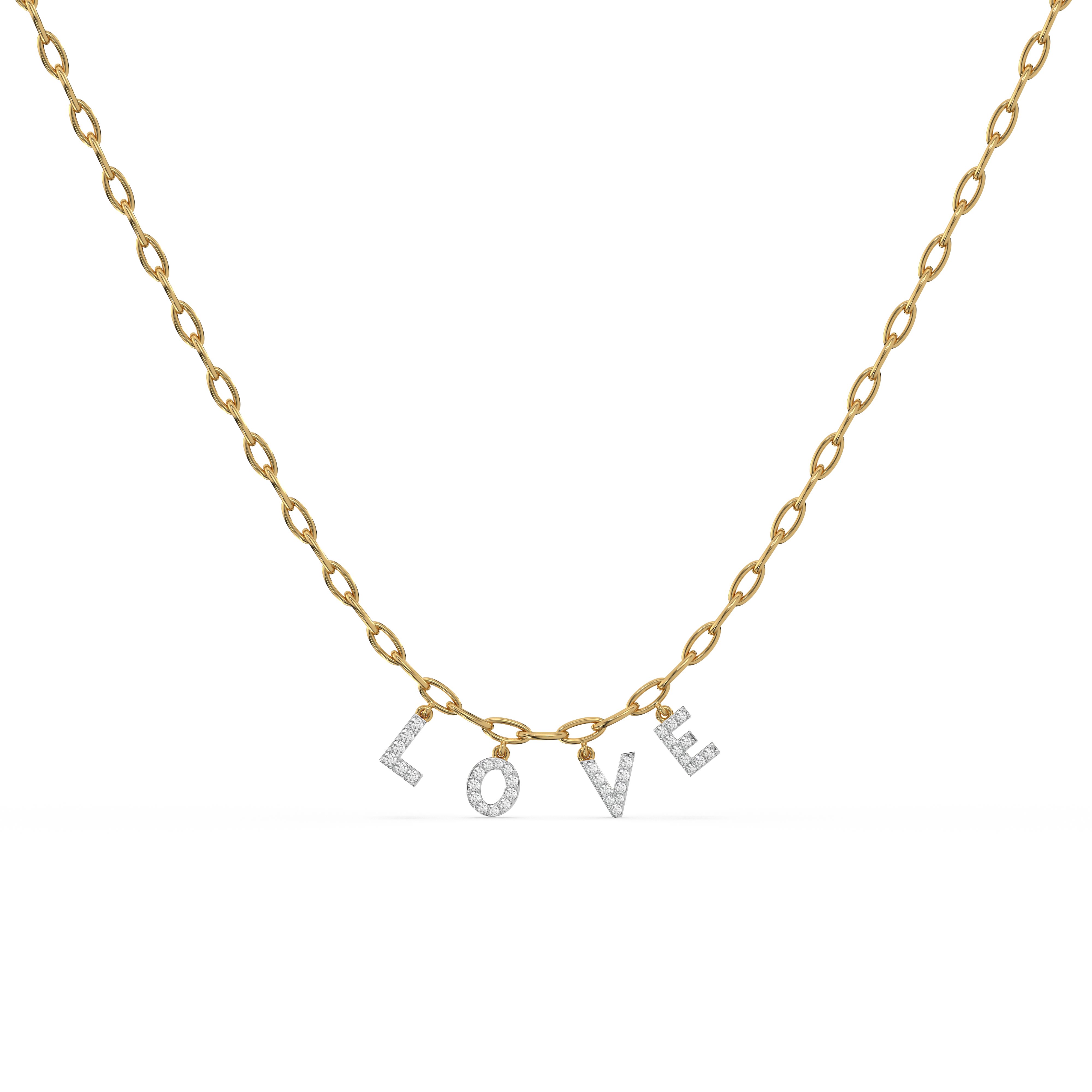 Endless Love Letter - Lab Diamond Charm Necklace