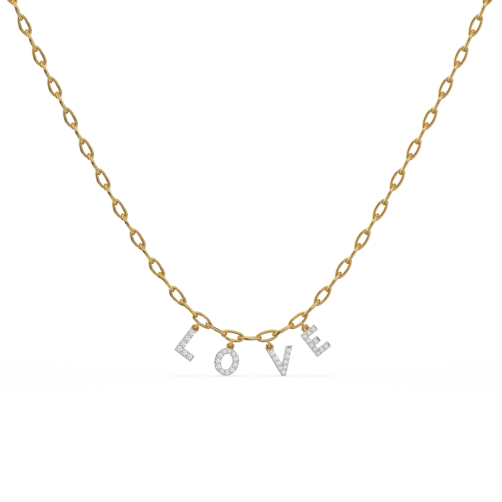 Endless Love Letter - Lab Diamond Charm Necklace