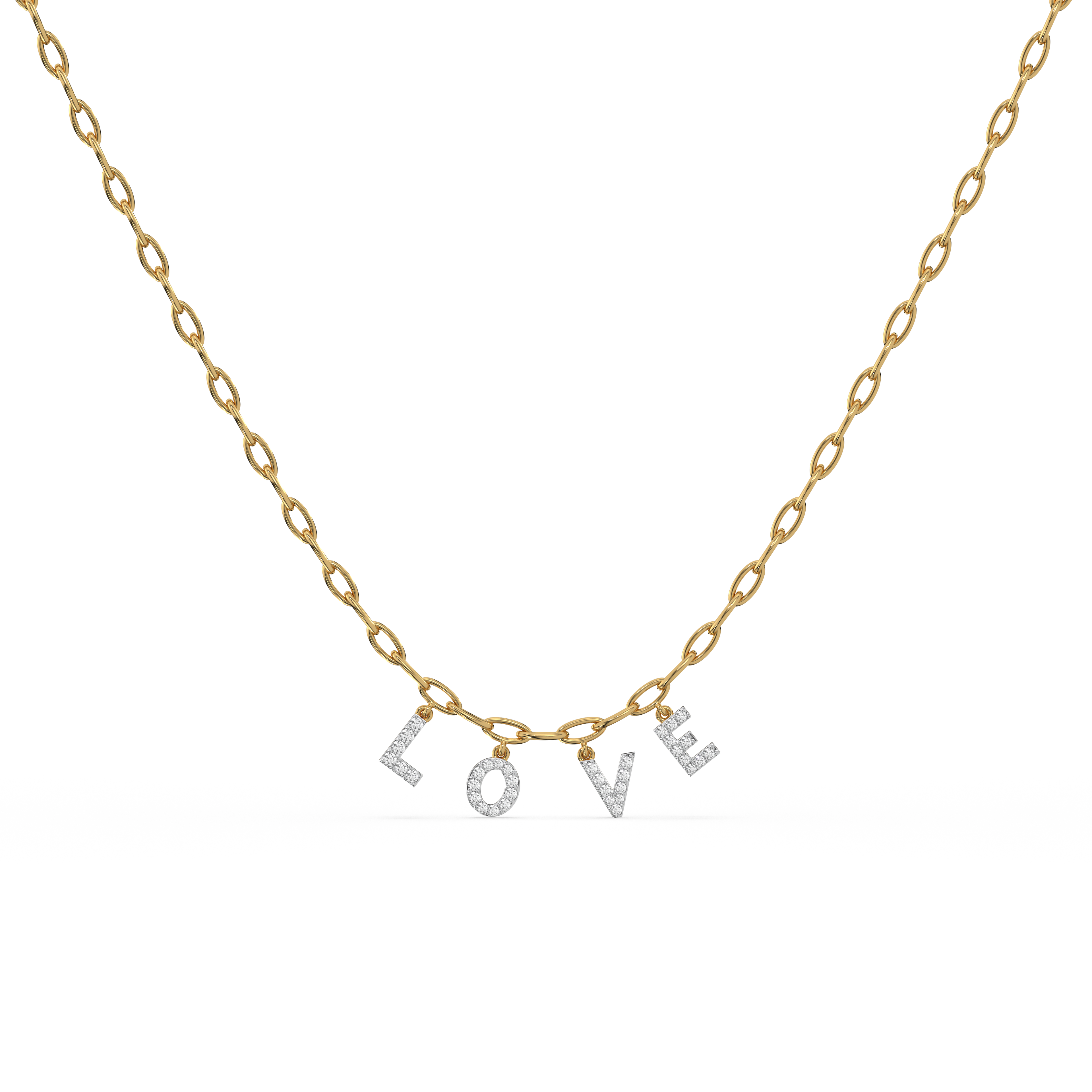 Endless Love Letter - Lab Diamond Charm Necklace