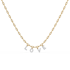 Endless Love Letter - Lab Diamond Charm Necklace
