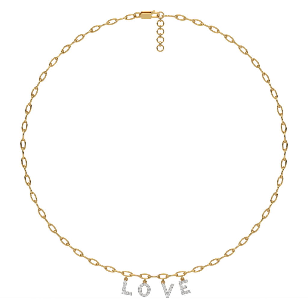 Endless Love Letter - Lab Diamond Charm Necklace