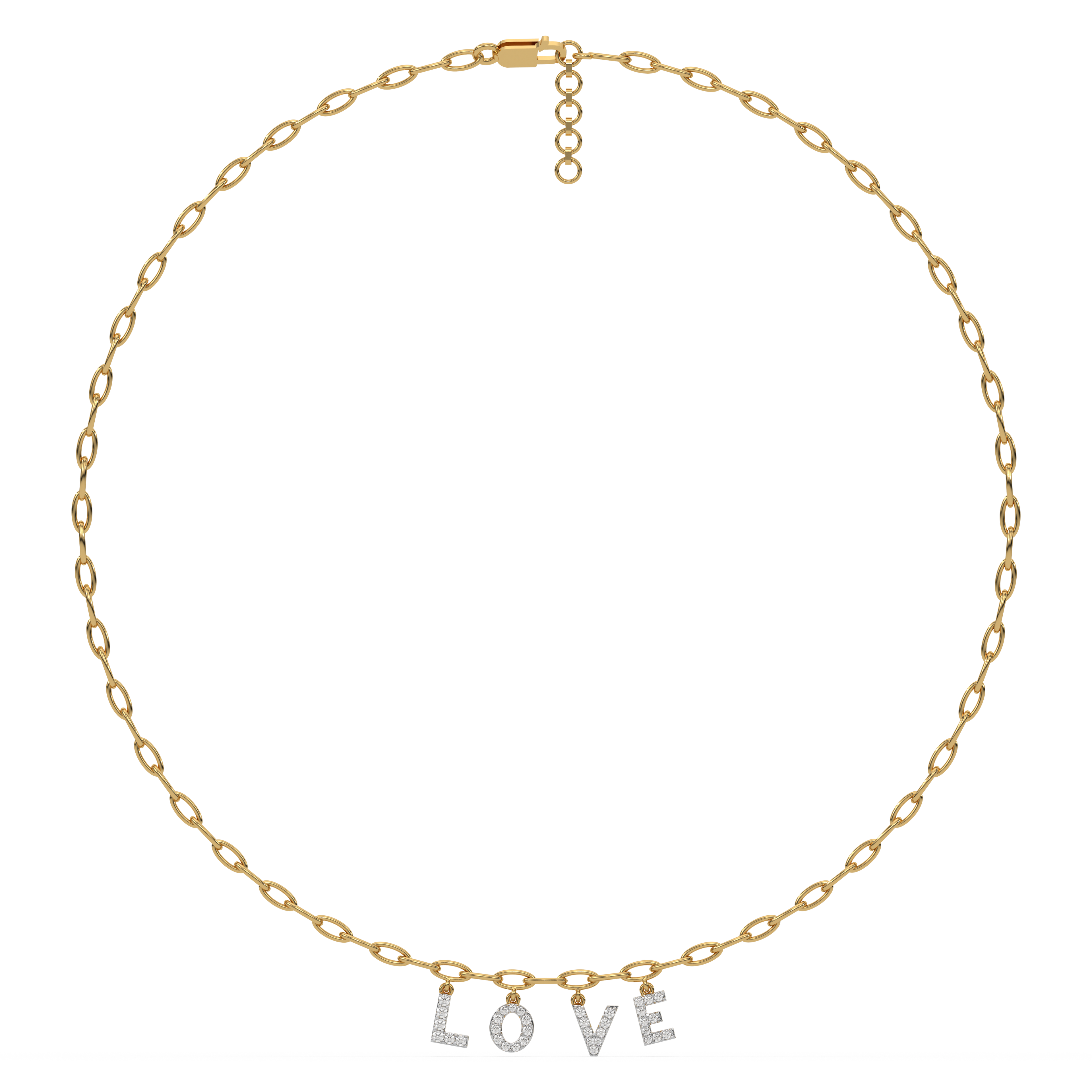 Endless Love Letter - Lab Diamond Charm Necklace